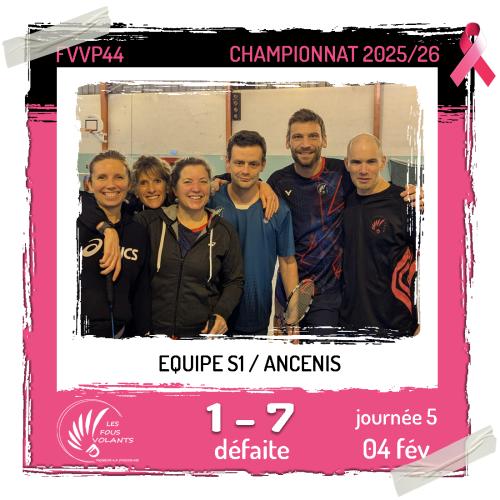 Rencontre J5 de la S1 : Vigneux contre Ancenis (défaite)